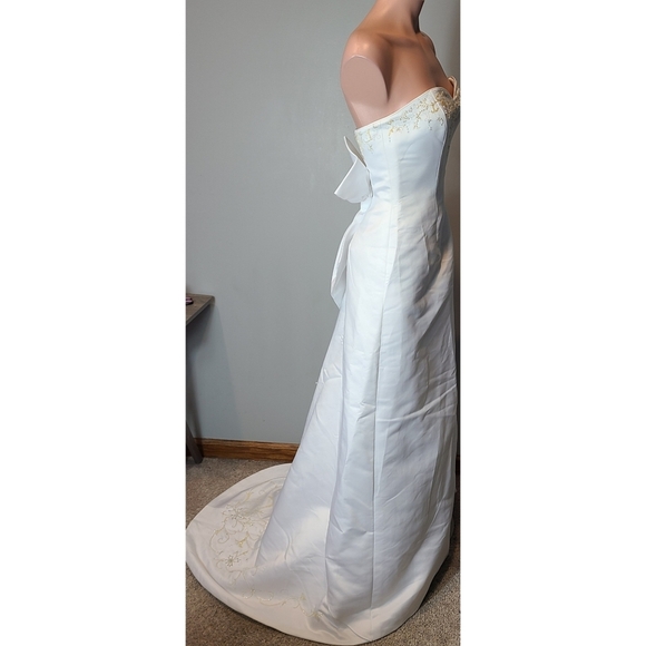 Vintage Nina Canacci Wedding Dress Size 6 Style Elegant Beaded 90s Gown - Picture 7 of 13
